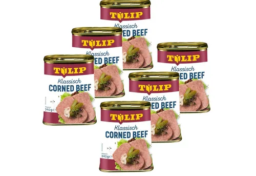 TULIP Wurstkonserve 340g Corned Beef Delikatesse Proteinquelle Rindfleisch, 340 g, (Packung)