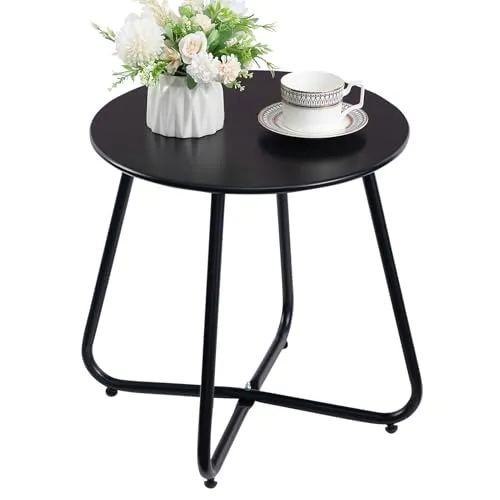 HollyHOME Beistelltisch Outdoor Wetterfest Balkontisch Klein Gartentisch