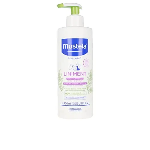 Mustela Liniment Flaschenpumpe 400 ml mit 99% natürlichen Inhaltsstoffen ist ein