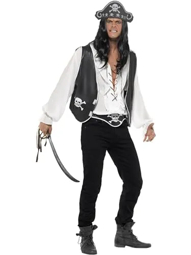Smiffys Piraten-Set, mit Hut, Weste und Gürtel Halloween