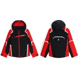 Spyder Challenger Kinder Skijacke 38SG075314 BLK - Größe 146 - Die Spyder Challenger Jacke vereint Funktionalität und Stil für junge Skifahrer. Mit abnehmbarer Kapuze, reflektierenden Details und hochwertiger Isolierung trotzt sie Kälte und Schnee.