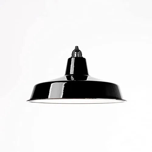 Industrie Lampenschirm Emaille Schwarz (2. Wahl) von Lightstock