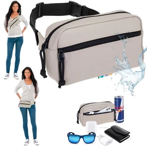 Hüfttasche Bauchtasche Damen Festival Bag Waist Bag Hydro Plane 12827 Beige +e