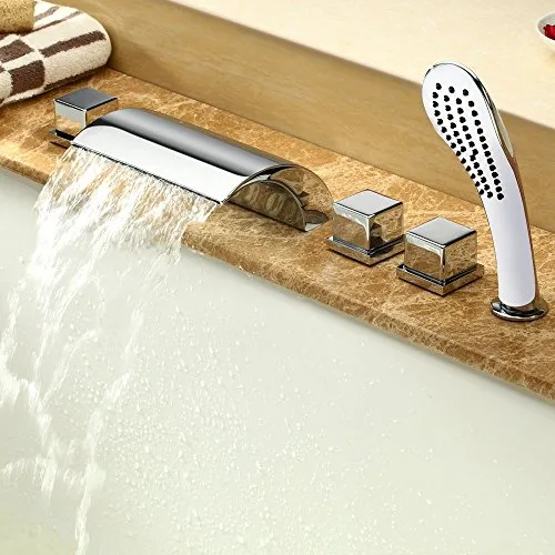XGAGHB Wasserfall Wasserhahn 5-teilig, Rainshower Handbrause Set, Bad Dusche Badezimmer Armatur, Verchromung