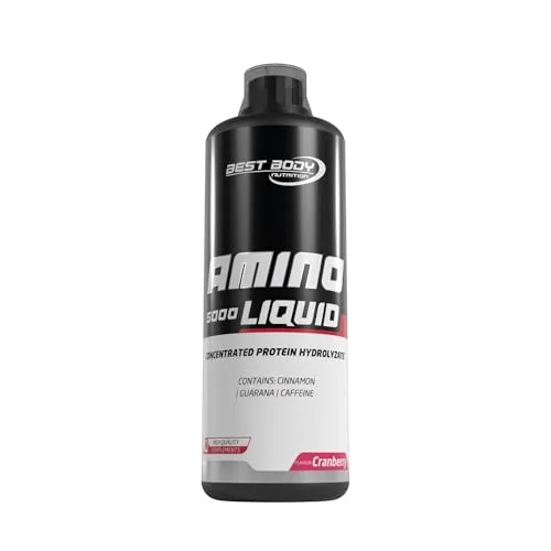 Best Body Nutrition Amino Liquid 5000 - Cranberry - Protein Shakes & Muskelaufbau, laktosefrei und glutenfrei, ideal zur Unterstützung von Muskelaufbau und Fitness nach dem Training.