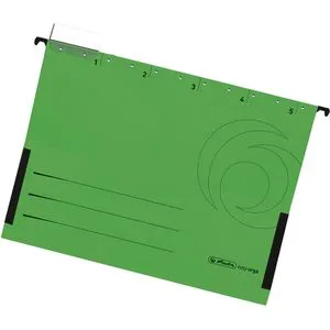 Herlitz Hängetaschen 5874789, UniReg easy orga, A4, grün, Karton, 5 Stück
