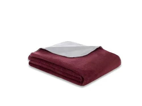 KK SHOPPING Doubleface Wohndecke, 150 x 200 cm, rot-grau - Tragbare Decken, doppelseitige Kuscheldecke für ultimativen Komfort und Gemütlichkeit in jedem Raum.
