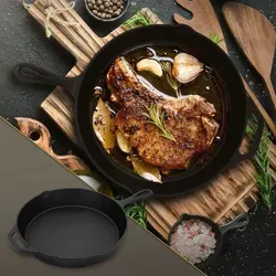 BBQ Boss Gusseisenpfanne mit Doppelgriff - Pfanne aus Gusseisen, Ø31 cm, ideal für Grill und Backofen, mit Antihaftbeschichtung für müheloses Kochen und einfache Reinigung.