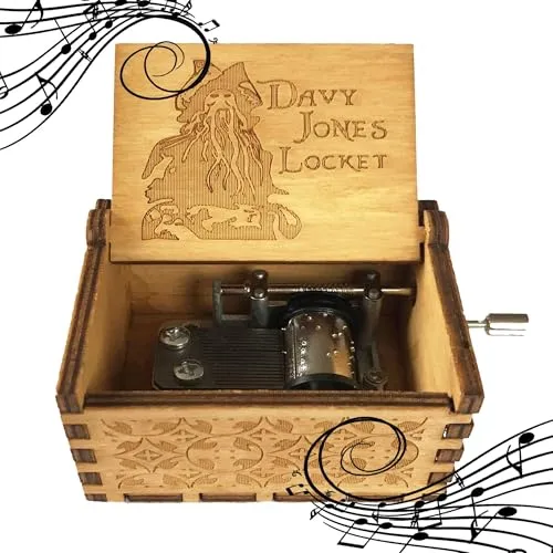 MINGZE Premier Spieluhr, Vielzahl von Stilen Musik-Box Hand-hölzerne kreative Holz Handwerk Gravur aus Holz Dekorative Box (Pirates of The Caribbean（Wood Color）)