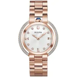 Bulova Damen Analog Armbanduhr Rubaiyat 98R248 - Silber