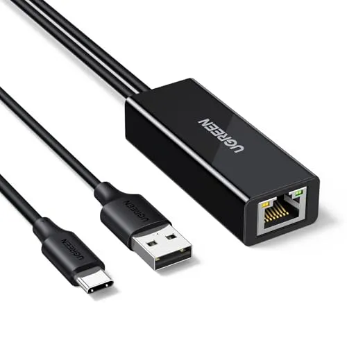 UGREEN LAN Adapter für waipu.tv Stick, USB C auf Ethernet Adapter, Plug and Play, USB C Netzwerkadapter mit USB 2.0 Netzkabel für Stromversorgung.