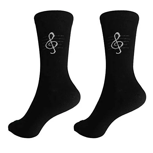 mugesh Musik-Socken Violinschlüssel/Notenschlüssel (46/48) - Schönes Geschenk für Musiker