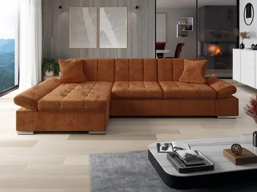 Mirjan24 Ecksofa Dunkelorange 5-Sitzer