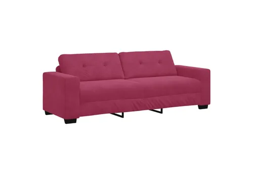 vidaXL 3-Sitzer Sofa Samt Weinrot von vidaXL