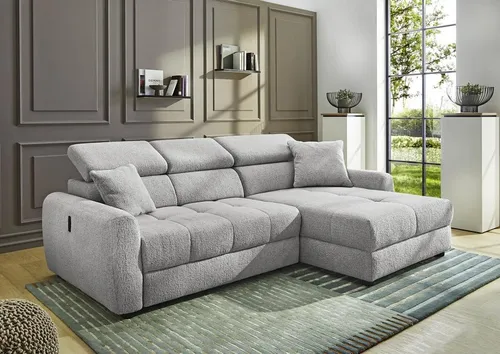 MOVE Ecksofa mit elektrischem Auszug und verstellbarem Kopfteil - Stylisches Ecksofa mit elektrischem Auszug, verstellbarem Kopfteil und integrierter USB-Ladefunktion. Ideal für gemütliche Abende im Wohnzimmer.