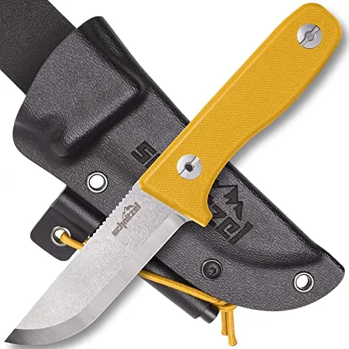 SCHNITZEL DU Outdoormesser für Kinder ab 10 Jahren - Gürtelmesser mit hochwertiger Klinge aus schwedischem Edelstahl, inklusive Feuerstahl und robuster Kydexscheide - ideal für Abenteuer im Freien!