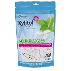Miradent Xylitol Zahnpflegekaugummi Pfefferminz Refill in grün von Hager Pharma