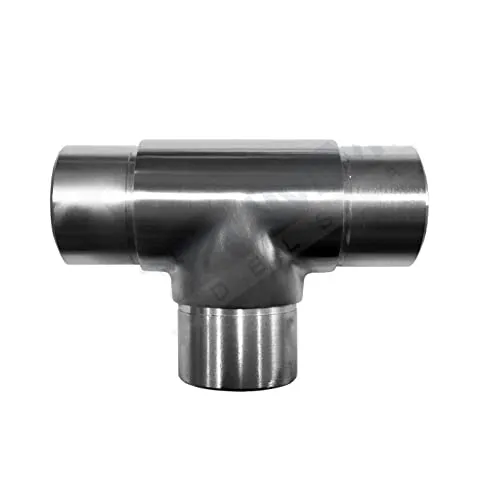 Edelstahl Steckfitting Rohrverbinder Rohrbogen Flansch Verbinder Geländer V2A (Ø 42,4 mm, T-Stück)