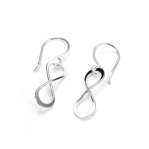 Sterling-Silber Leichte Infinity Symbol Ohrhänger Ohrringe