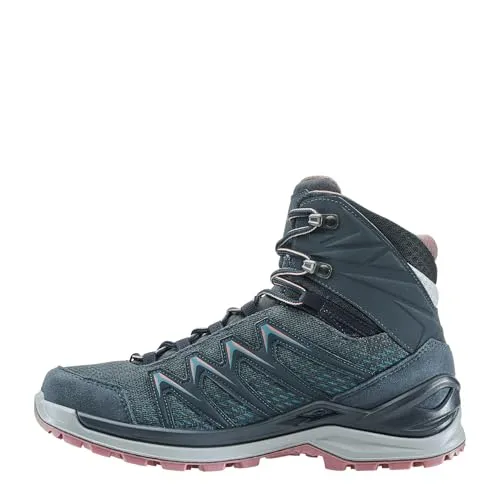 LOWA Innox Pro GTX Mid Ws Schuhe Damen blau 39,5 - Wanderschuhe für Damen mit GORE-TEX-Membran für zuverlässigen Wetterschutz und Atmungsaktivität. Ideal für leichte Trails und Abenteuer im Gelände, leicht und bequem mit optimaler Dämpfung.