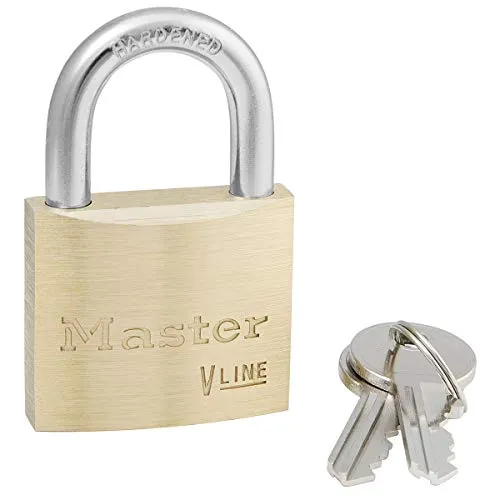 Master Lock 4140KA-2341 Schlüssel Vorhängeschloss aus Messing, Gold, 6 x 4 x 1,3 cm