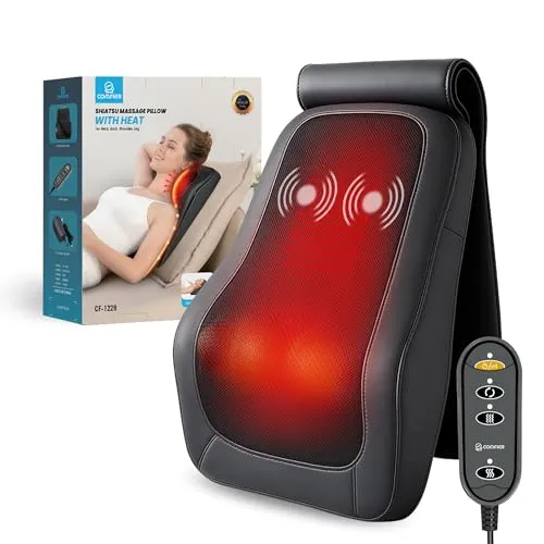 COMFIER Nackenmassagegerät mit Wärme – Shiatsu 4D Knetmassage für Rücken, Nacken & Beine