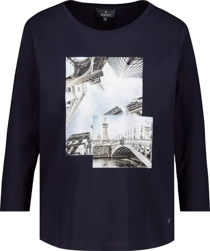 Monari T-Shirt Paris-Print Verspieltes Langarmshirt mit Paris-Druck und funkelnden Strasssteinen.