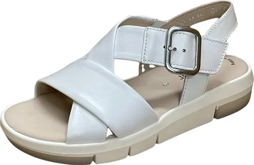 Gabor Comfort Plateausandale - Weiß Glattleder Größe: 37.5 - Wanderschuhe für Damen mit BEST FITTING Technologie, die für höchsten Tragekomfort sorgt. Die breitere Auftrittsfläche und der praktische Klettverschluss garantieren einen perfekten Sitz und modischen Look.