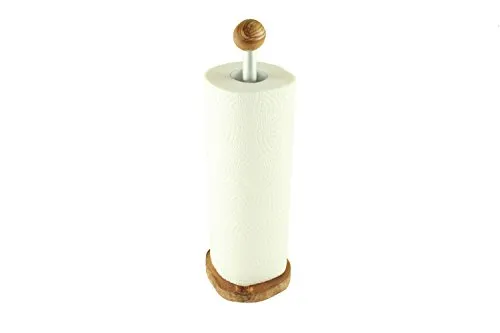 D.O.M.® Küchenrollenhalter -Klassik- aus Olivenholz in silber von D.O.M. Die Olivenholz-Manufaktur