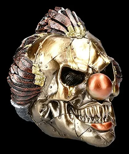 Totenkopf Clown - Mechanical Laughter | Dekofigur Totenkopf Figur