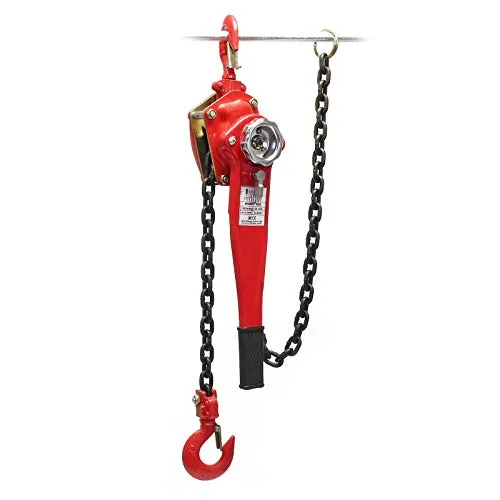 Wiltec Kettenzug mit 1500kg Traglast und 1,5m Kettenlänge, einfaches Lastenheben, Flaschenzug, Seilzug, Handkran, Handseilwinde u.a. für Forst und Werkstatt