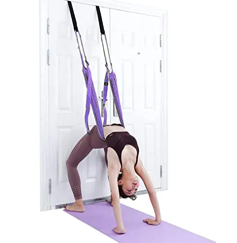 Yoga-Fitness-Stretch-Gurt, verstellbarer Beinstrecker, Rückenbeugeunterstützung, Trainer, verbessert Bein, Taille, Rücken, Flexibilität, Heim-Fitnessgerät für Reha, Pilates, Ballett, Cheerleading