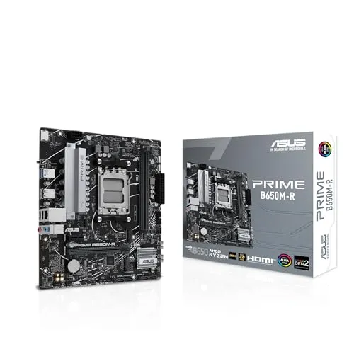 ASUS Prime B650M-R Gaming Mainboard AM5 - microATX, DDR5, PCIe 4.0, 2,5Gb Ethernet, Aura Sync RGB und AI-Rauschunterdrückung für optimale Gaming-Performance