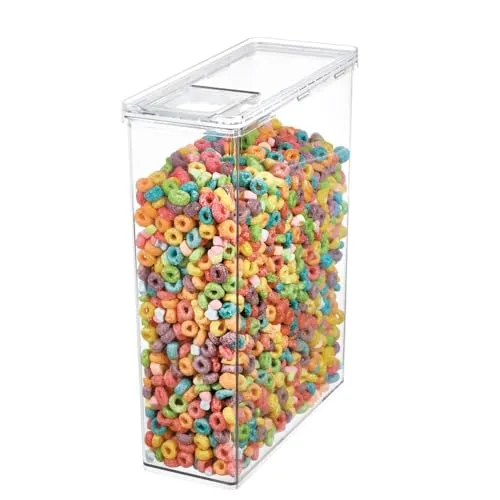InterDesign The Home Edit Aufbewahrungsbehälter für Müsli - Müslidosen aus recyceltem Kunststoff mit luftdichtem Deckel für optimale Frische. Stapelbar und transparent, ideal für platzsparende Küchenaufbewahrung.