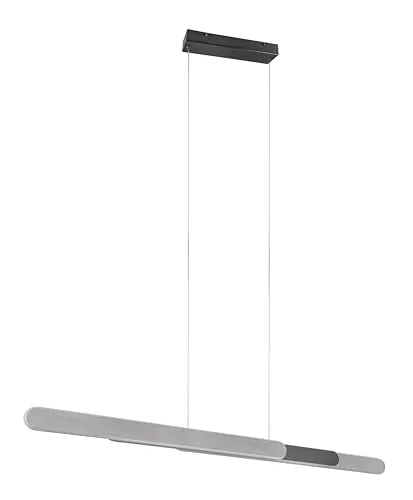 Trio LED-Pendelleuchte Helios 1-flammig - Moderne Pendelleuchte in gebürstetem Aluminium, höhenverstellbar und mit 4-fach Touch-Funktion für individuelle Lichtanpassung. Ideal für Esstische, energieeffizient und stilvoll.