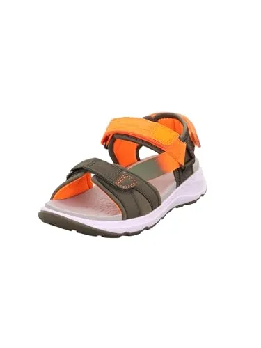 Superfit Jungen Criss Cross Sandale, Grün Orange 7020, 35 EU