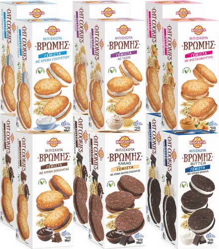 Doppelkekse Probierset 6 verschiedene Sorten gefüllte Hafer-Kekse m. Creme 2160g