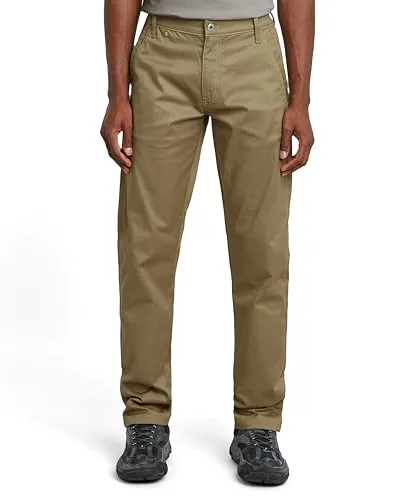 G-Star Herren Morry Tapered Chino, Grün - Wanderhosen mit Reißverschluss und Knopfverschluss, bieten optimalen Tragekomfort für Outdoor-Aktivitäten, ideal für abenteuerliche Tage.