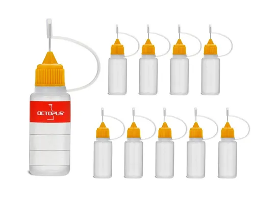 OCTOPUS Kanister 10 Plastikflaschen 10ml LDPE, G14, Tropfverschluss Nadelkappe, orange