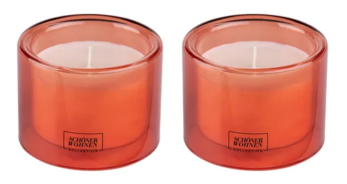 SCHÖNER WOHNEN-Kollektion Duftkerze Sandalwood M, 2er Set - Hochwertige Duftkerzen im eleganten Glas, ideal für stimmungsvolle Abende. Genießen Sie den angenehmen Duft von Sandelholz und Salbei. Perfekt für eine gemütliche Atmosphäre.