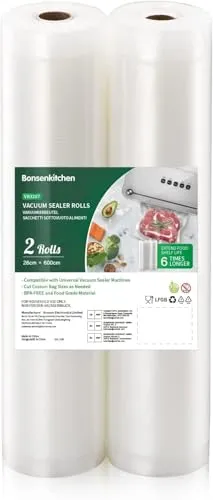 Bonsenkitchen Vakuumrollen 2 Rollen 28x600cm Vakuumierfolie von Bonsenkitchen