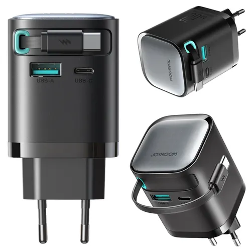 Power charger with retractable cable 65W TCL02 GaN von JOYROOM