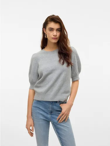 Vero Moda Rundhalspullover VMDOFFY 2/4 O-NECK PULLOVER GA NOOS mit kurzen Puffärmeln