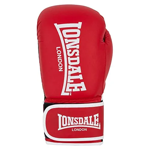 Lonsdale Boxhandschuhe ASHDON - Robuste Kunstleder-Trainingshandschuhe - Boxen: Hochwertige Boxhandschuhe aus strapazierfähigem Kunstleder mit dicker Schaumstoffpolsterung und extra breitem Klettverschluss für optimalen Komfort und Stabilität.