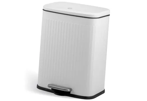 eluno Mülleimer Abfalleimer, 13 Liter Treteimer in Weiß - Eleganter 13 Liter Mülleimer mit Soft-Close-Deckel für geräuschloses Schließen und hygienische Müllentsorgung. Ideal für Küche, Bad oder Schlafzimmer, mit herausnehmbarem Inneneimer für einfache Reinigung.