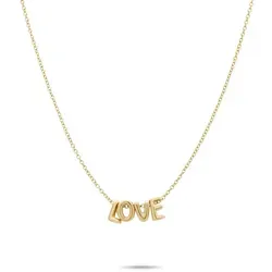 Echtzeit Edelstahlkette Love Letters in gold von Echtzeit