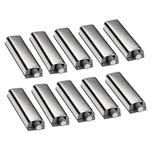 LOOTICH Push to Open Möbel-Schnäpper Schrank Federschnäpper Schubladen Druckverschluß Türschnapper im Möbelbau Stahl Vernickelt Verbesserte Türöffner mit magnetischer Zuhaltung 10 Stück
