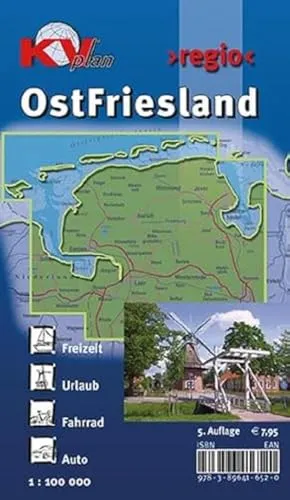OstFriesland: 1:100.000 >regio< inkl. 60 Freizeittipps mit Infohotline, 16 Citykarten (1:25.000) 18 Radrouten und allen 7 ostfriesischen Inseln: Incl. ... Sonderausgaben: Reiterkarten, Atlanten)