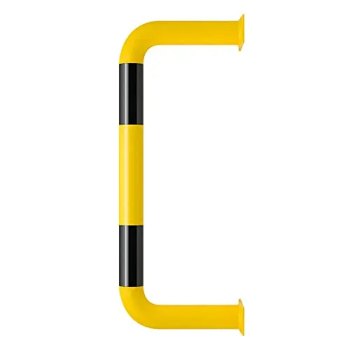 ROBUSTO Wandschutzbügel, gelb/schwarz, aufdübeln, Stahl, Ø 6 cm, 75 x 30 cm, Art.-Nr. 71093 | Rammschutzbügel | Rammschutz | Wandschutzbügel