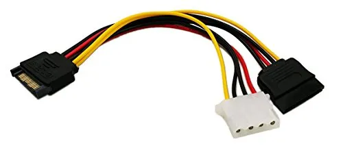 zdyCGTime 15-Pin SATA Stecker auf Molex 4-Pin + 15 Stromkabel für IDE auf Serial ATA SATA Festplatte